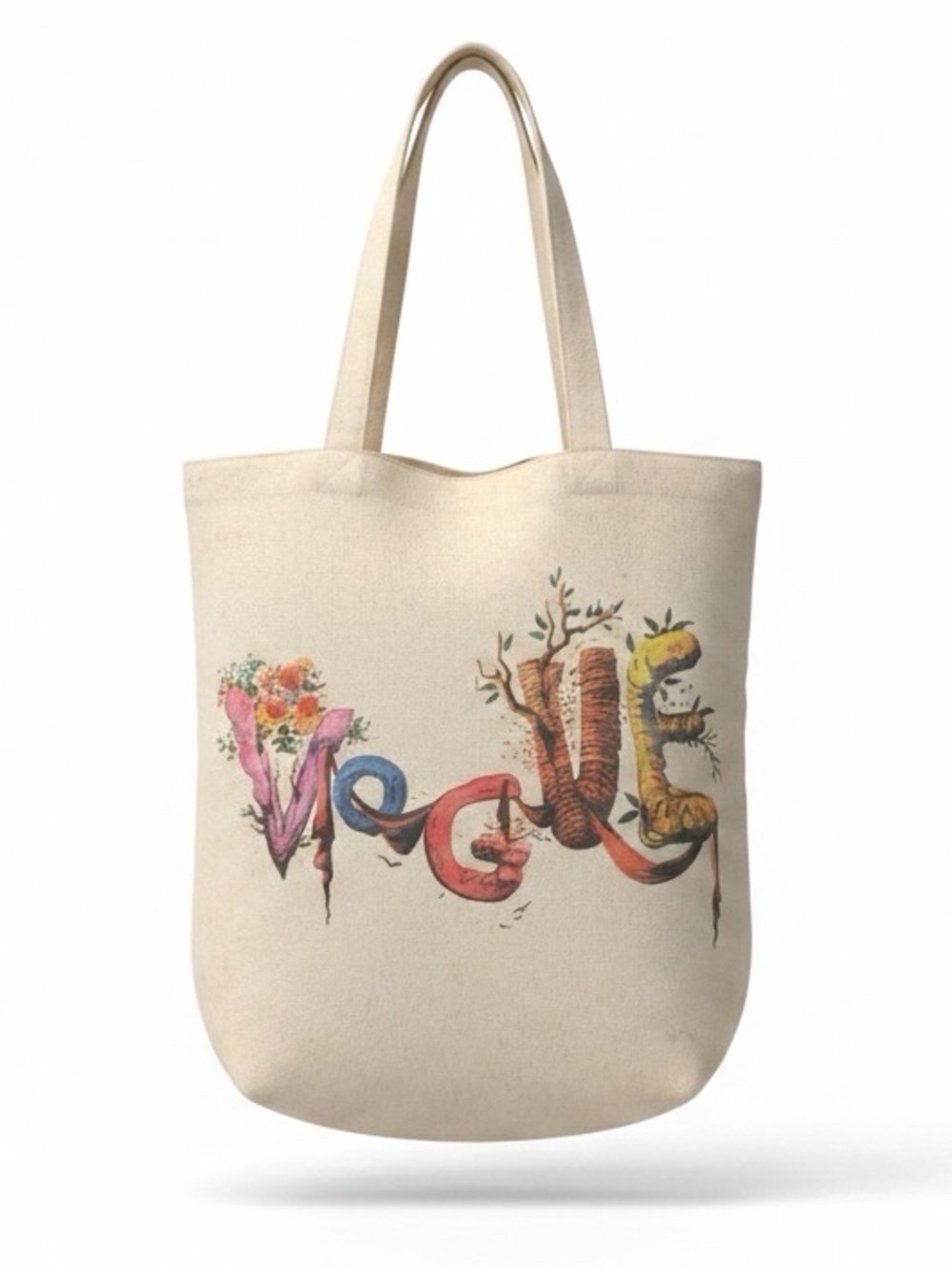 Linen-Color Canvas Small Tote